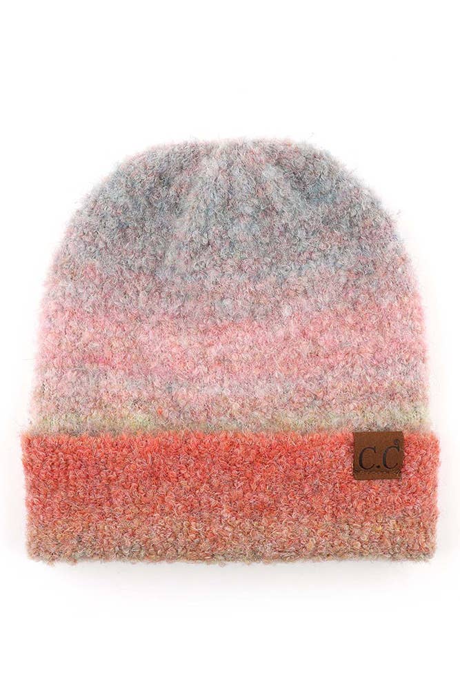 Hana - Wholesale Beanie - Women's - C.C Multi Color Ombre Mohair Cuff Beanie0