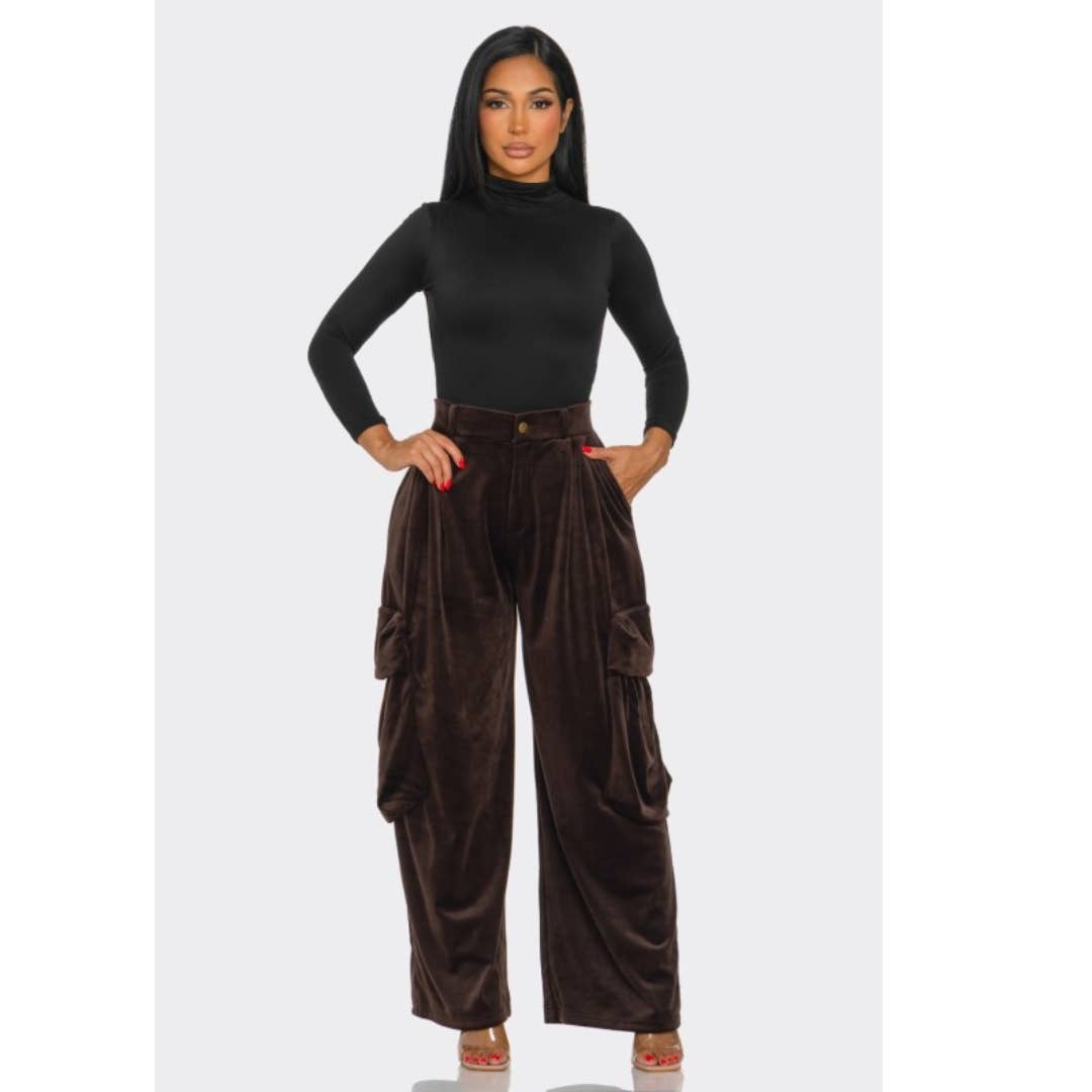 LOVE SENSE - Wholesale Pants - Women's - VELVET BAGGY CRAGO PANTS 11