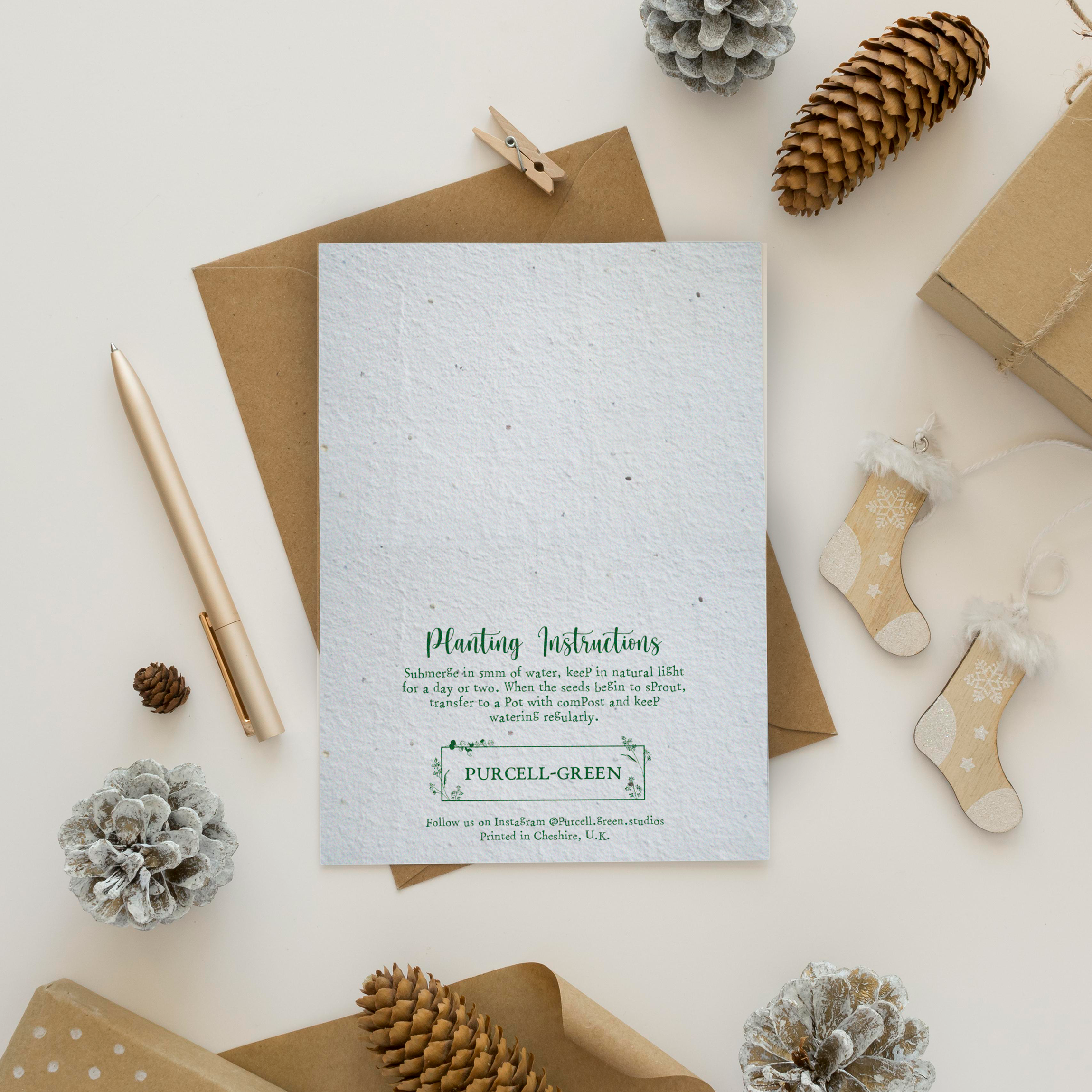 Purcell-Green Studios – wholesale Christmas card – Christmas Plantable Card – Vintage Santa – Eco-Friendly 1