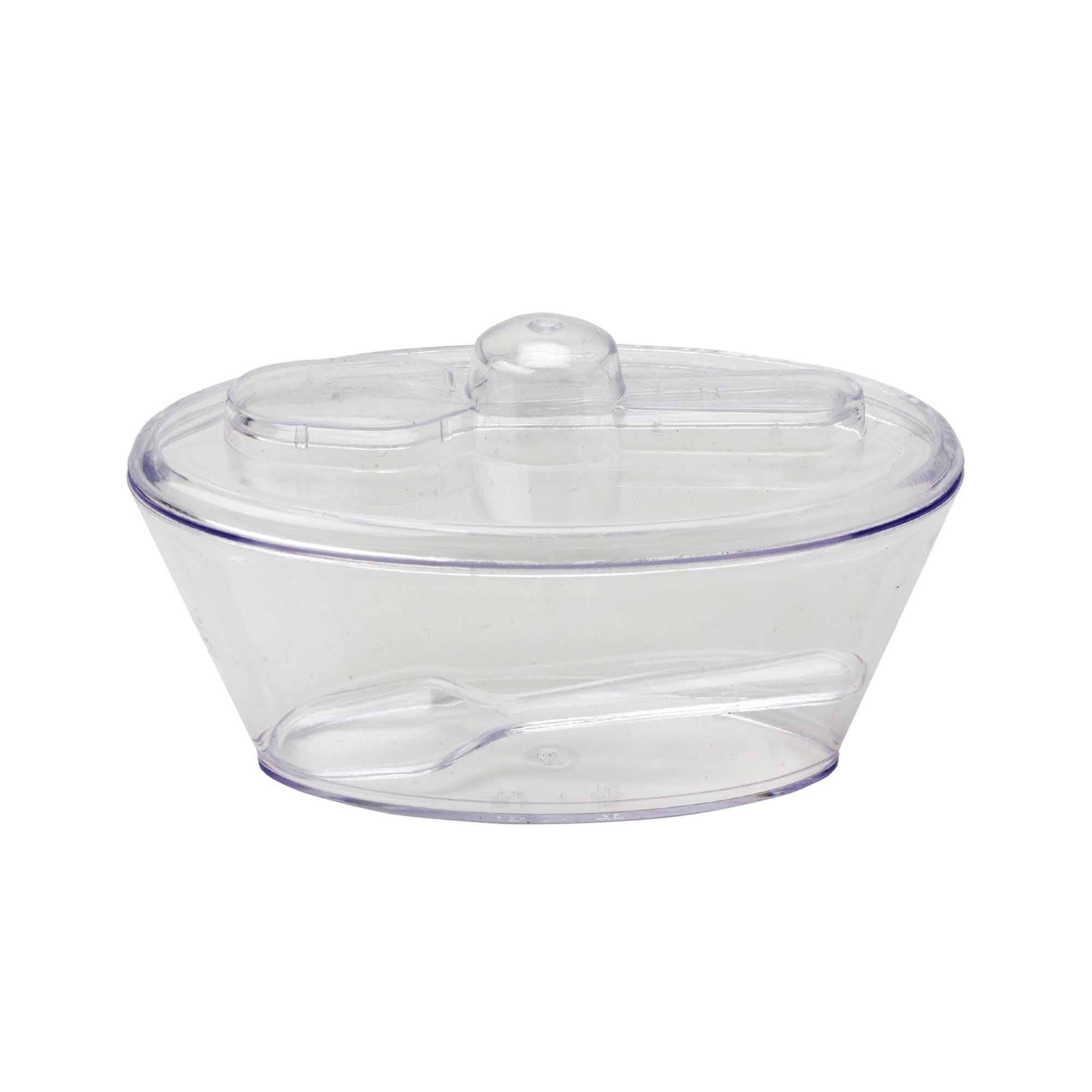 Portofino International Trading, USA - Vente Gobelets jetables - Tasse à dessert en plastique avec couvercle et cuillère, 6 pièces0