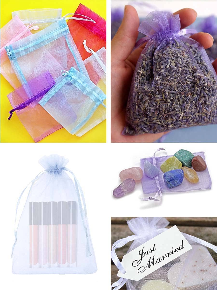 Mandala Crafts - Wholesale Party Favor Bag/Box - 200 Sheer Organza Bags for Wedding Party Favor Bags 4x6"3