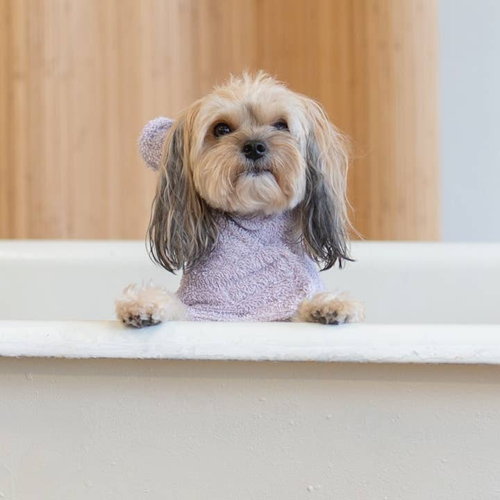 BARKSHE - Vendita all'ingrosso Felpa con cappuccio - Cani - Accappatoio per cani//Lilla
