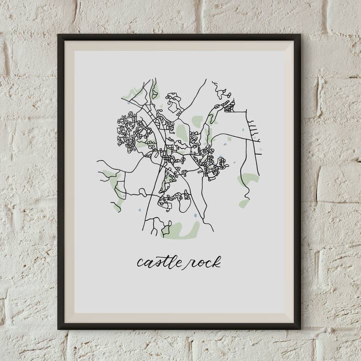 Castle Rock, Colorado Map Print for wholesale by Sophie Kaplan