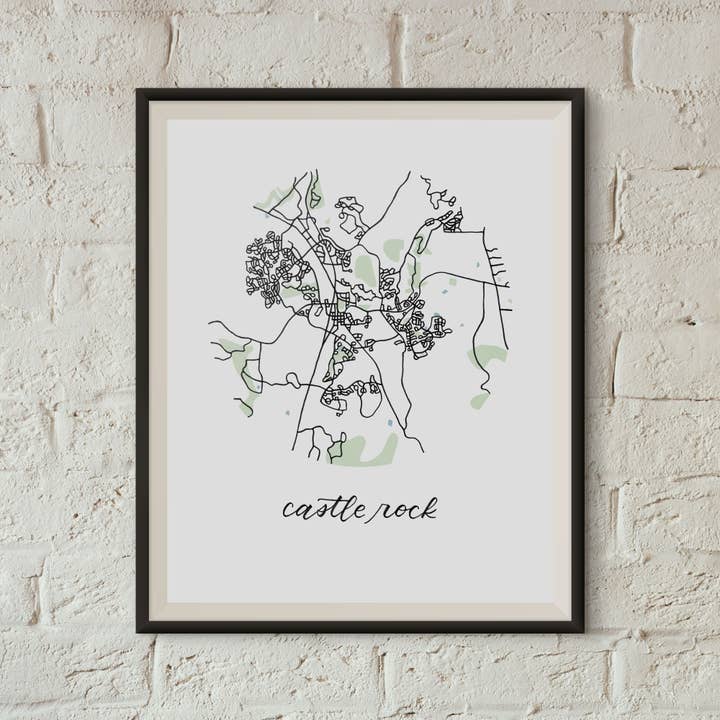Castle Rock, Colorado Map Print for wholesale by Sophie Kaplan
