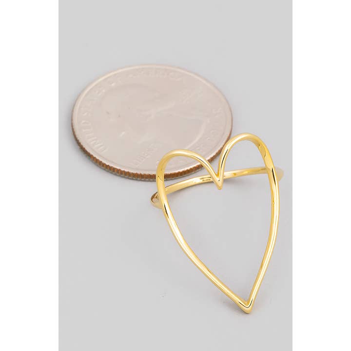 The Looks by Fame Accessories - Wholesale Cocktail/Statement Ring - Heart Cut Out Ring