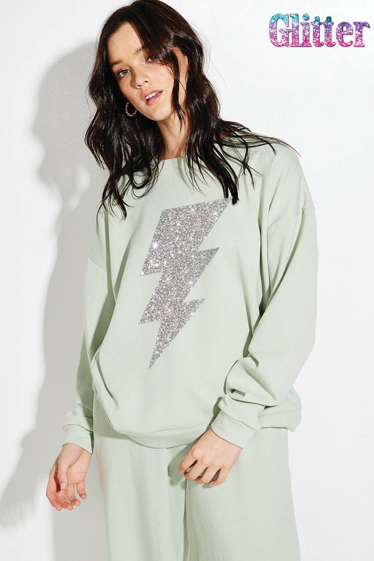 Phil Love - Vente Ensemble de vêtements d'intérieur – femme - Ensemble sweat-shirt en tissu éponge à paillettes3