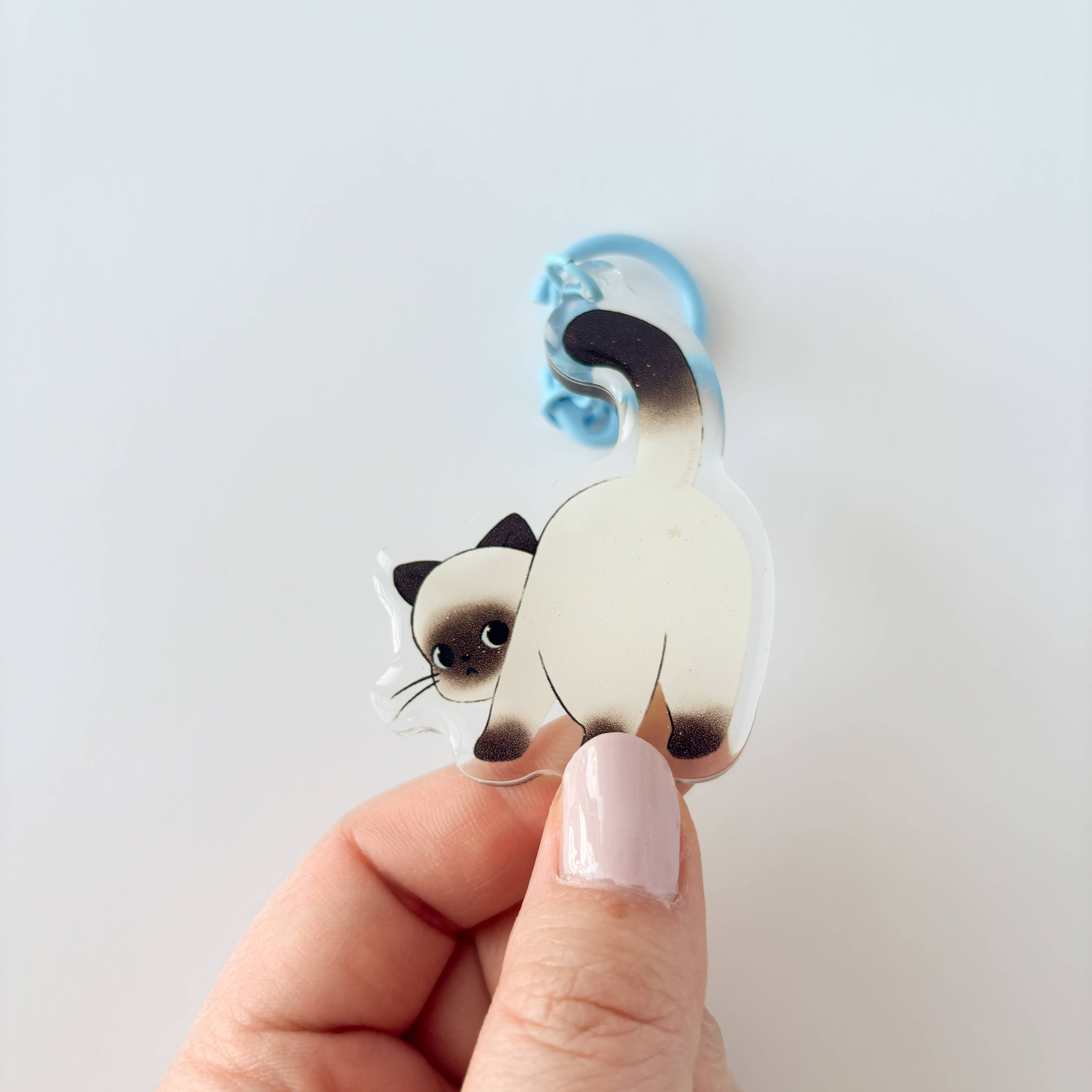 goyangii – wholesale Keychain – Women's – Cheeky Siamese Glitter Acrylic Keychain1