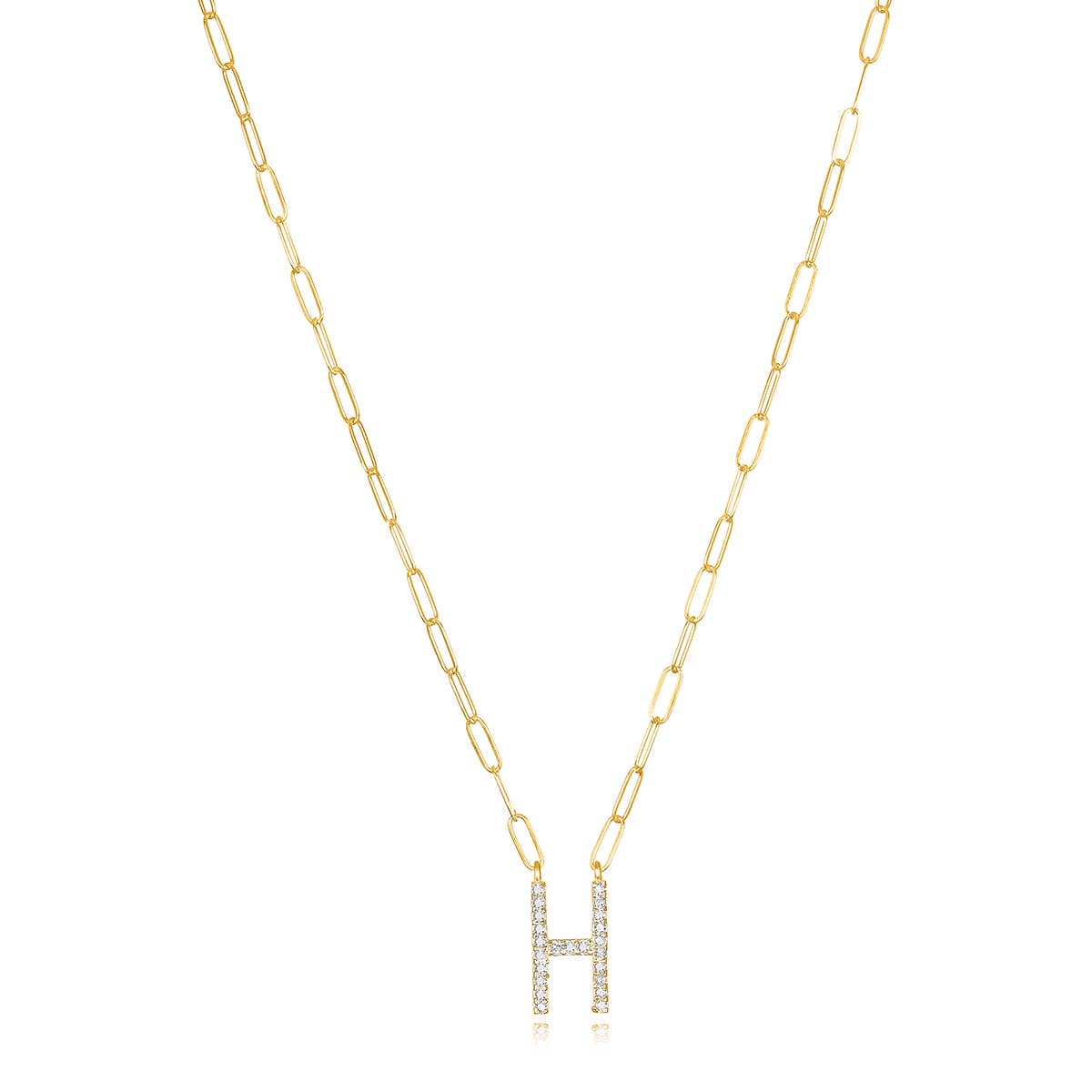 Amelia Rose Jewelry - Wholesale Pendant/Charm Necklace - Grand Diamond Initial Necklaces-All Letters Gold15