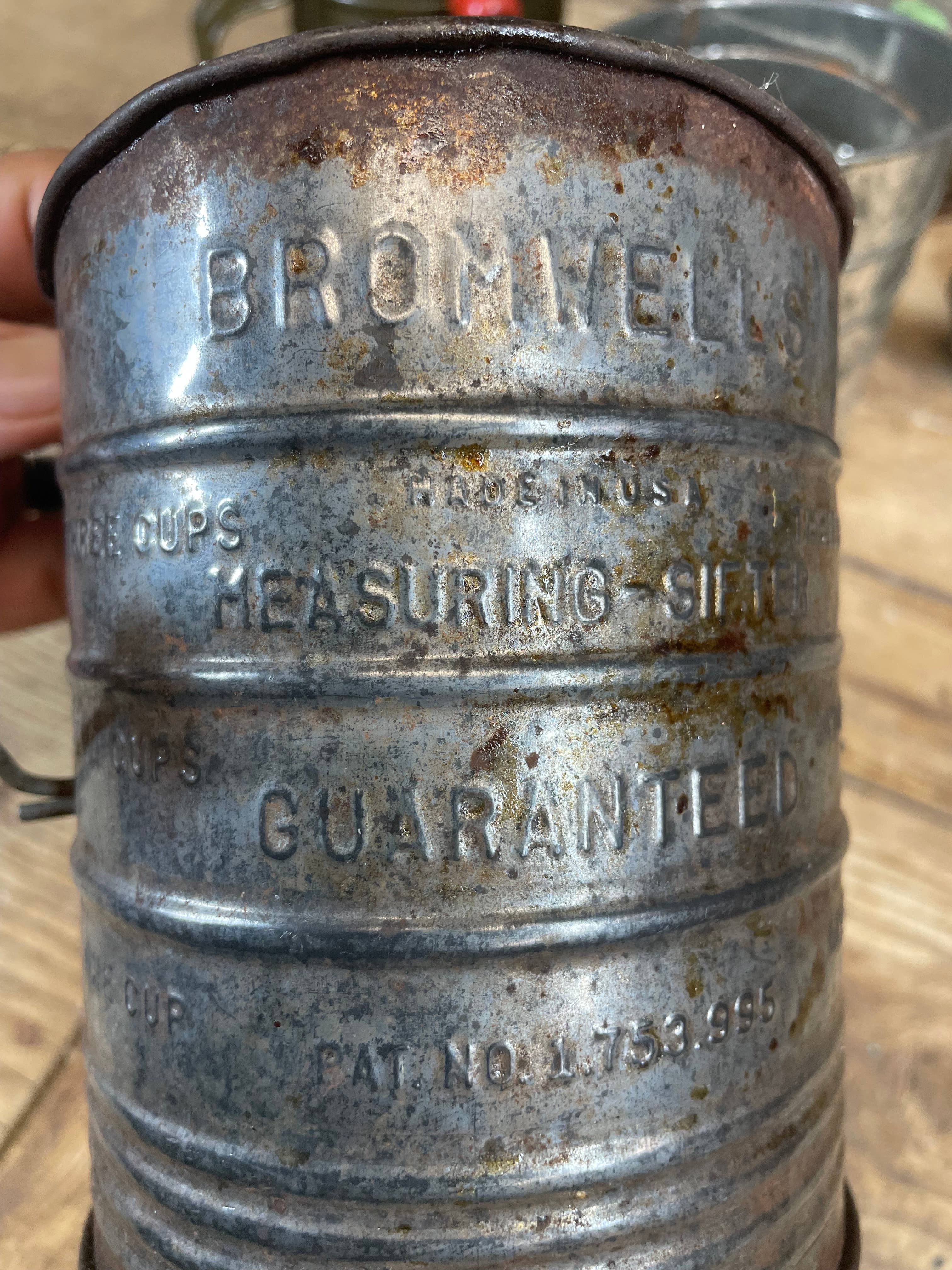 My Amigos Imports - Wholesale Sifter - CLEARANCE-Antique-ER-Vintage Metal Flour Sifter-7x6 inch-$124