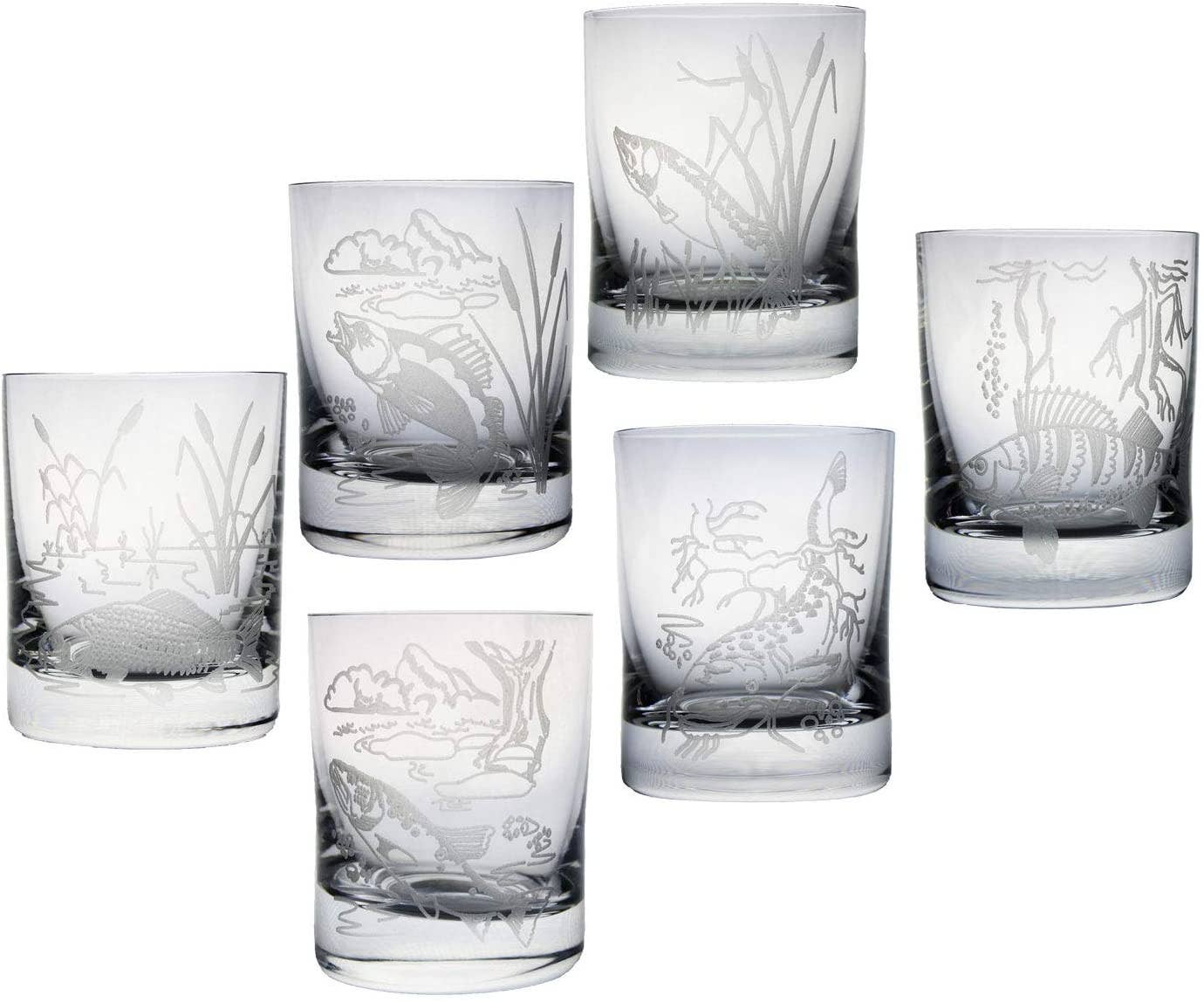Körner-Körner GbR - Vente Verres à cocktail/alcool - Verres à shot poissons gravés 6 pièces 60 ml4