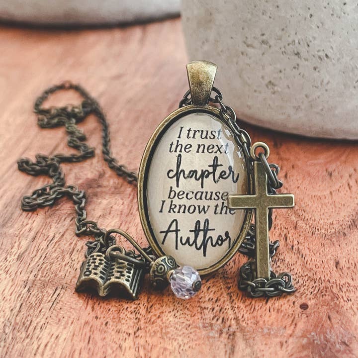 I trust the next chapter because I know the Author necklace for wholesale by Ivy Barn Designs