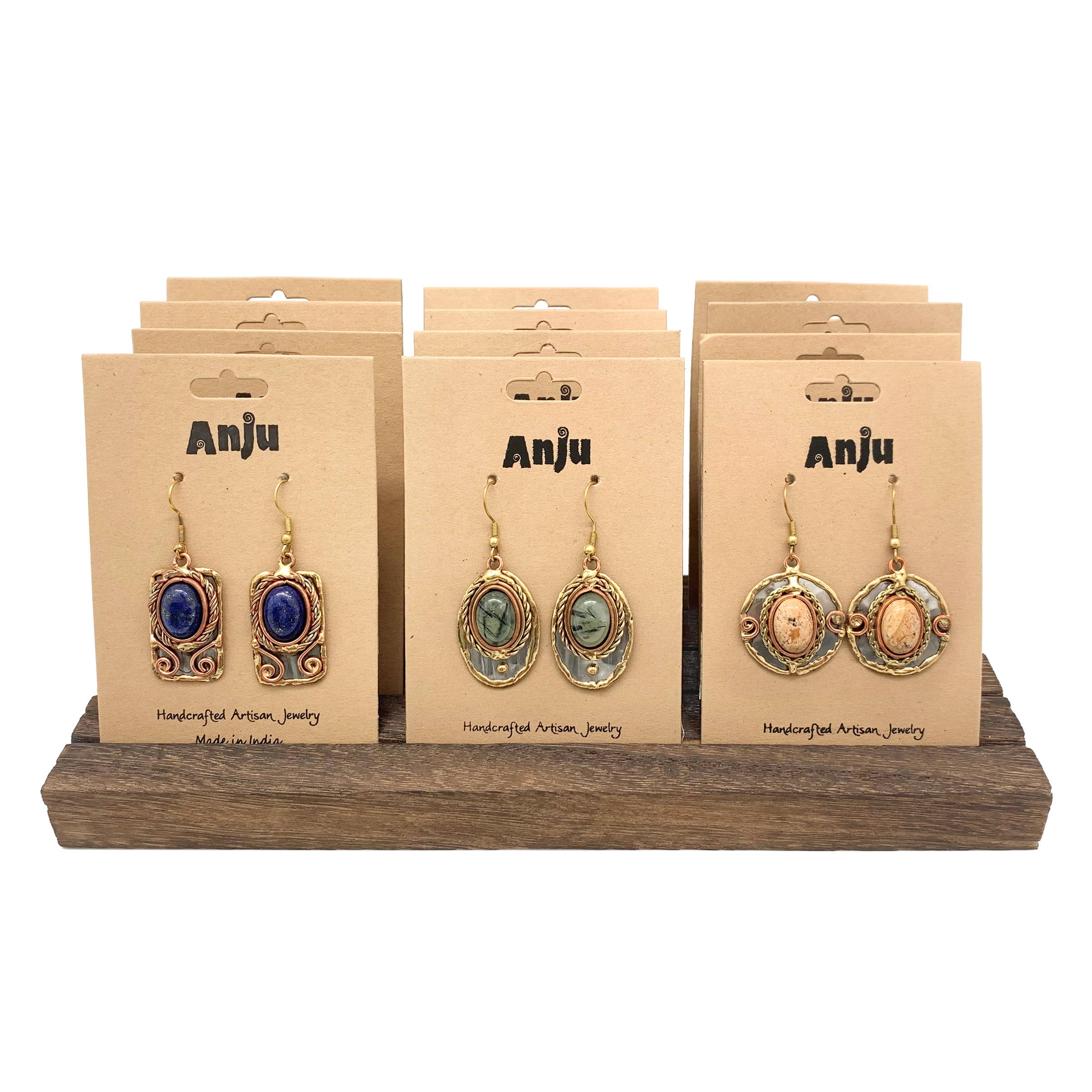 Anju Jewelry – Großhandel Schmuckständer & -display – Geschlitztes kardiertes Ohrring- oder Halsketten-Display — hält 12 Karten10