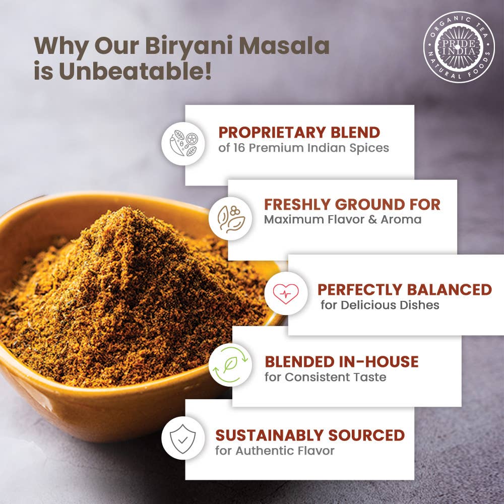 PRIDE INDIA BRANDS - Vente Mélanges d'épices séchées - Épice d'assaisonnement indien Biryani Masala6