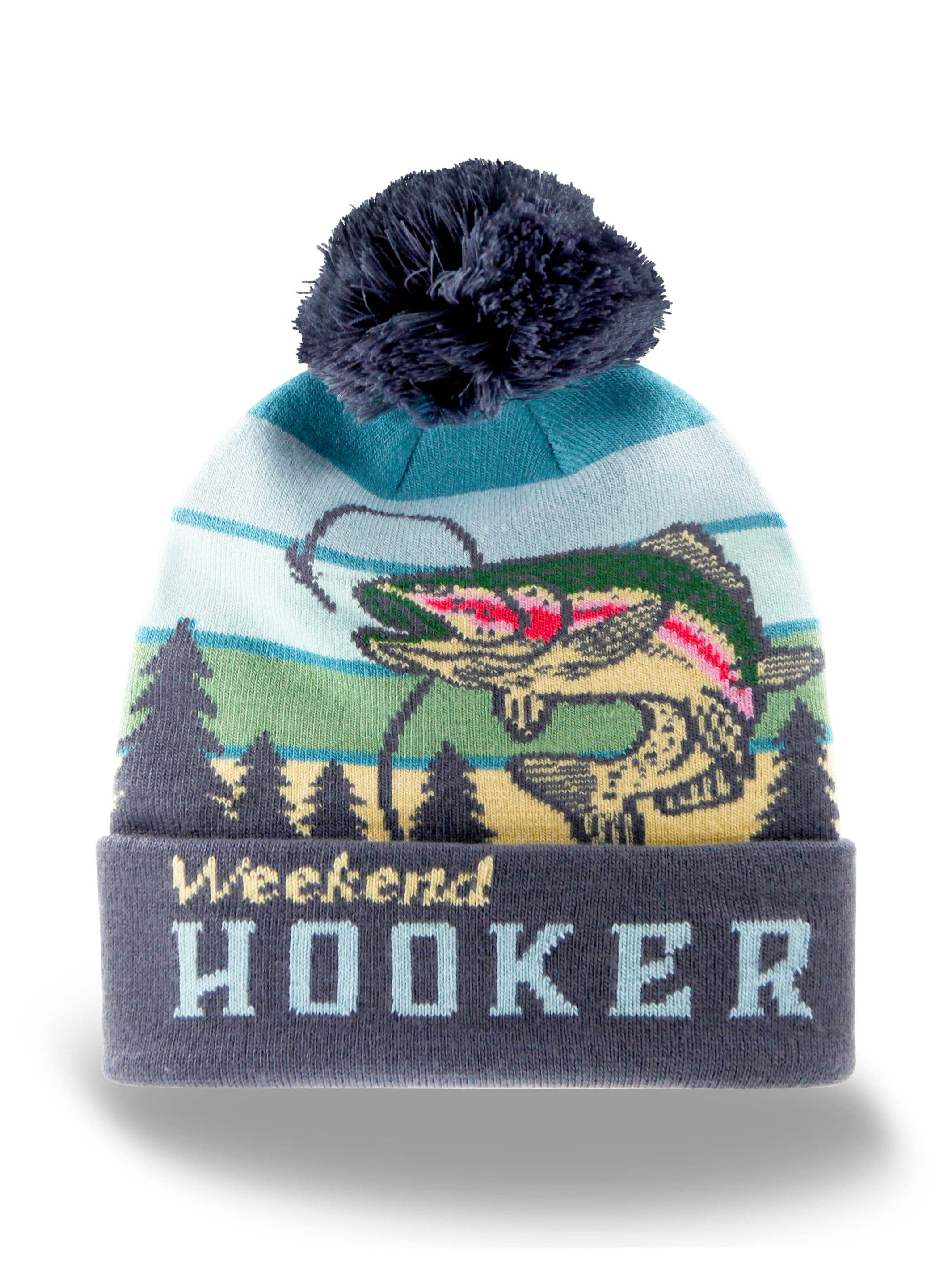 Northern Icons Creations INC - Wholesale Beanie - Unisex - Weekend Hooker Fishing Beanie Hat with Pom Pom Outdoor Winter Knit Cap2