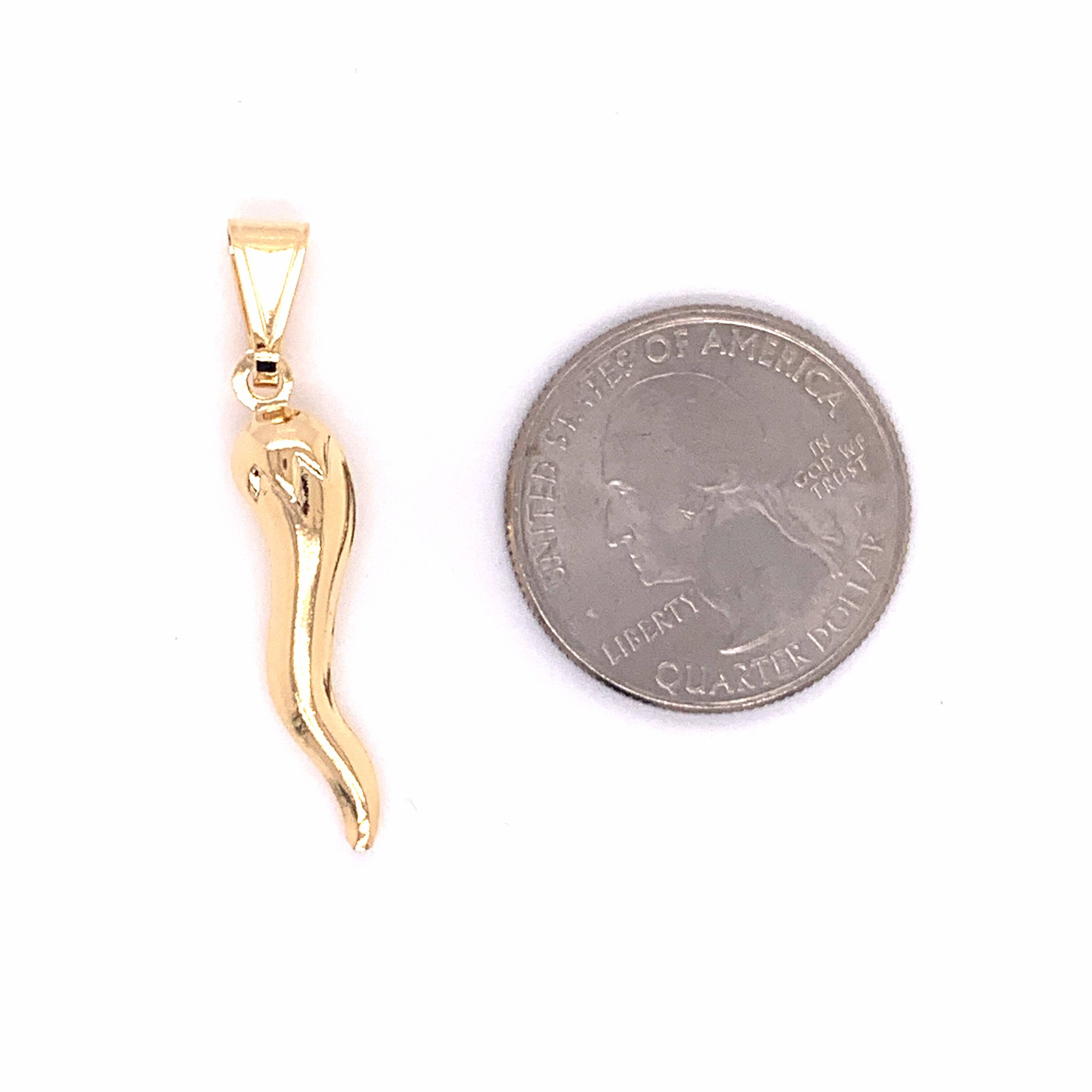 The Bead Bazaar - Wholesale Individual Charm/Pendant - 18K Gold Filled Italian Horn Charm, Cornicello Charms, Gold Filled Jewelry, Bulk Charms For Jewelry Making, Cornicello Pendant, Wholesale Pendant2