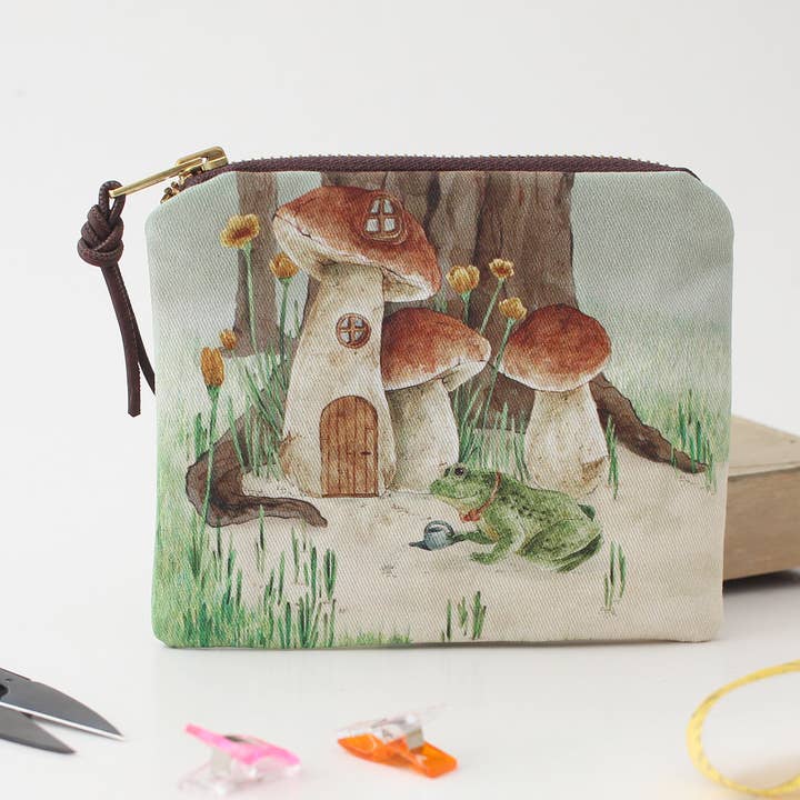 Henry the Frog | Zipper Pouch | Cosmetic Bag for wholesale by The Blue Rabbit House