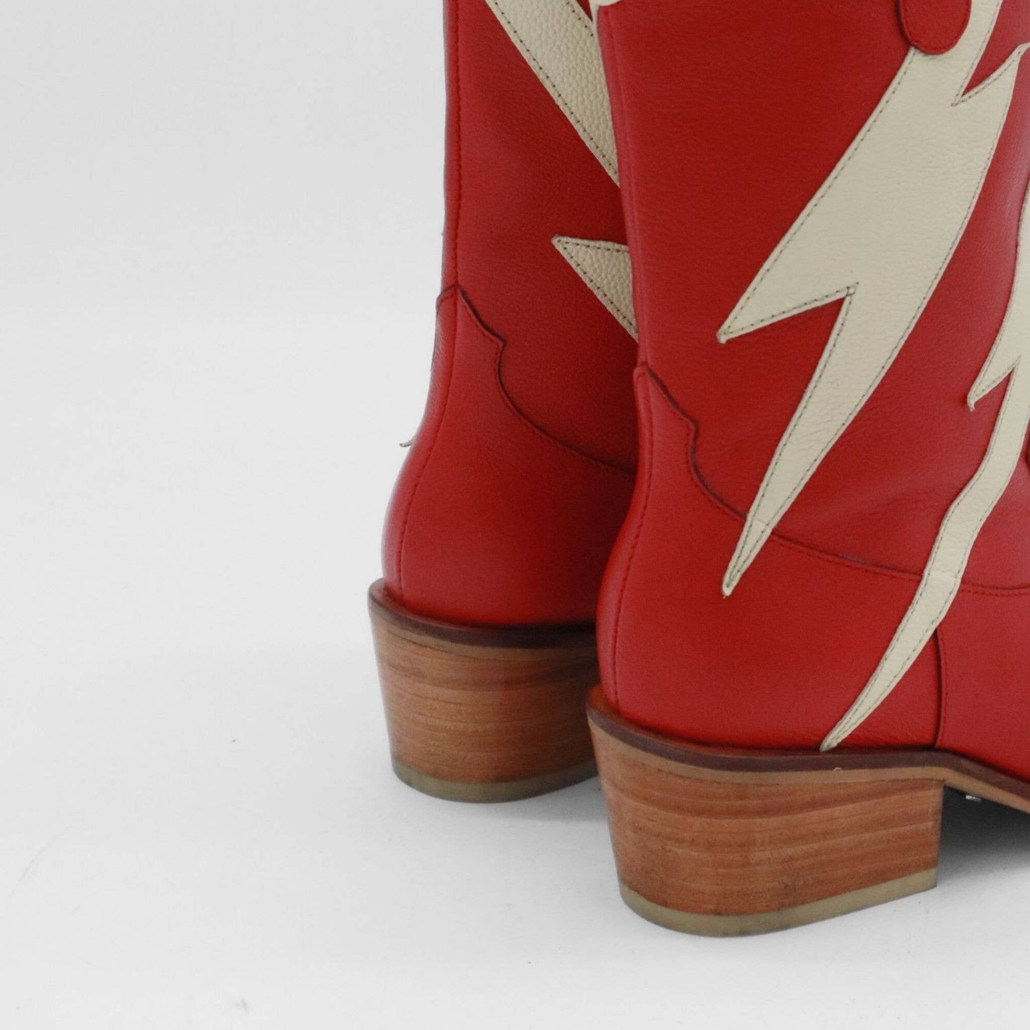Idol Western Cowboy Women's Boots in Red Leather for wholesale on Faire4