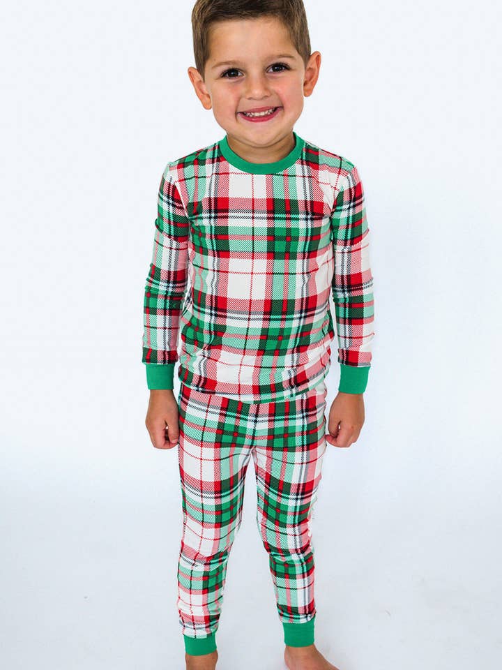 White SoftSnooze™ Boys Cotton Modal Dashing Dreams Plaid Long Sleeve Pajama Set
for wholesale on Faire