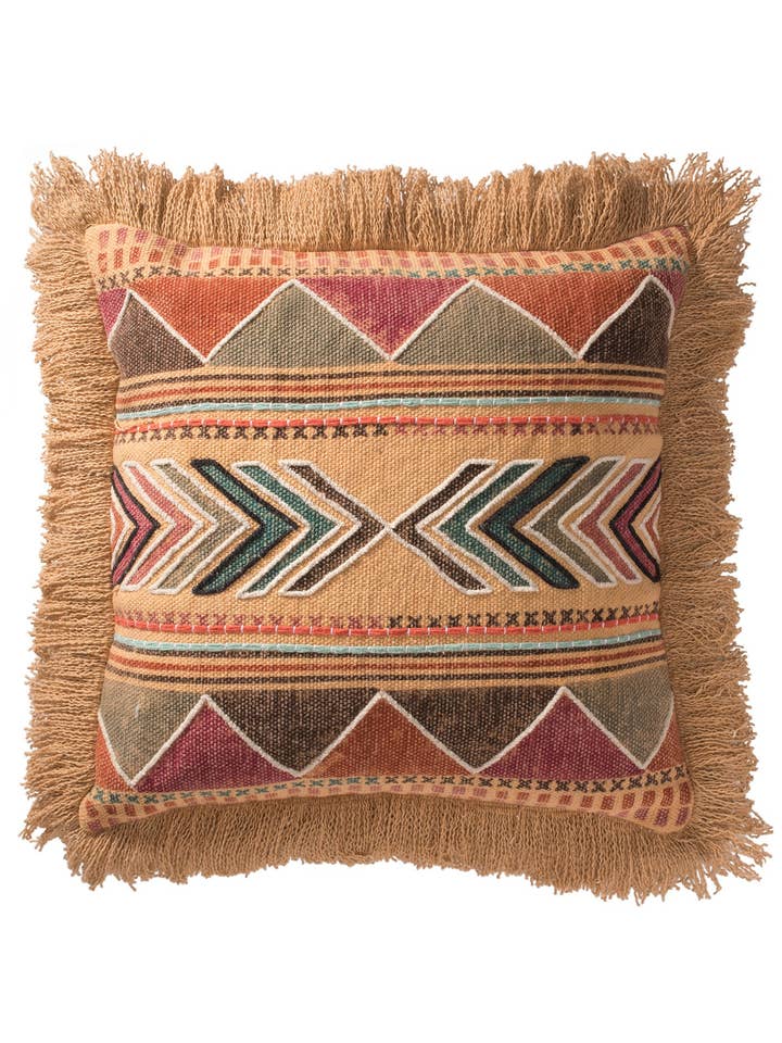 Aztec Embroidered Cushion Cover, Design B for wholesale by Namaste