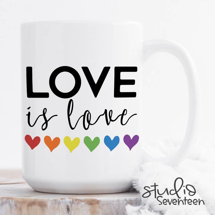 Love is Love Coffee Mug for Pride Month for wholesale by Studio Seventeen