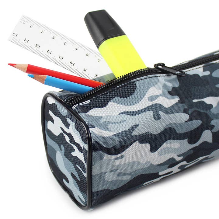 Powell Creative Products Ltd – wholesale Pencil case/pouch – Camouflage Pencil Case Camo Grey Barrel