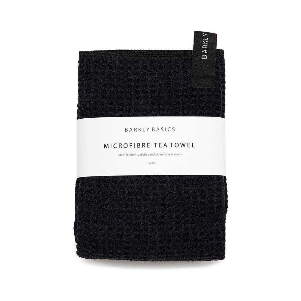 BARKLY BASICS - Wholesale Tea towel - Black Microfibre Tea Towel0