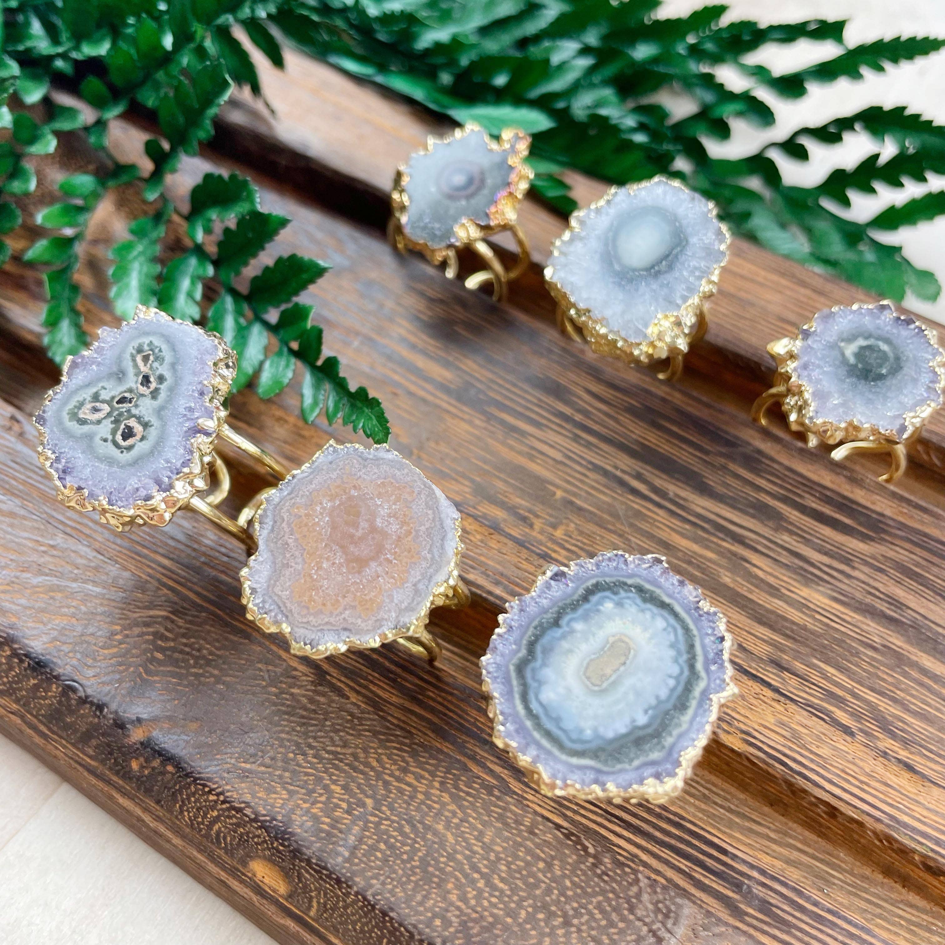 Ewelina Pas Jewelry - Vendita all'ingrosso Anelli cocktail/statement - Anello in oro con ametista stalattite12