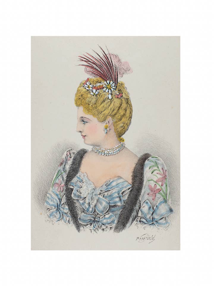 Elenore Coiffure-Riproduzione antica/biglietto bianco per la vendita all'ingrosso da parte di Something To Write Home About