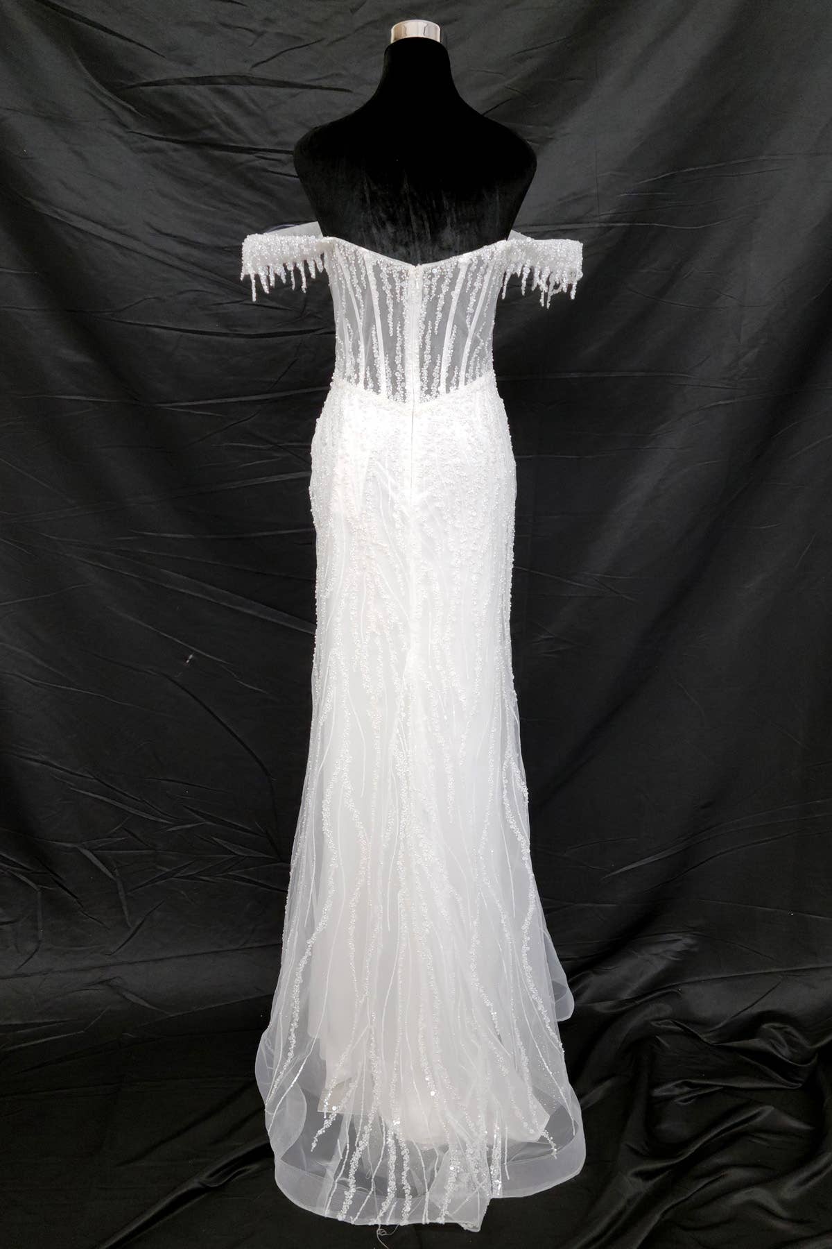 Chicas - Wholesale Gown - Women's - Off the Shoulder Sequin and Bead Long Dress C33145