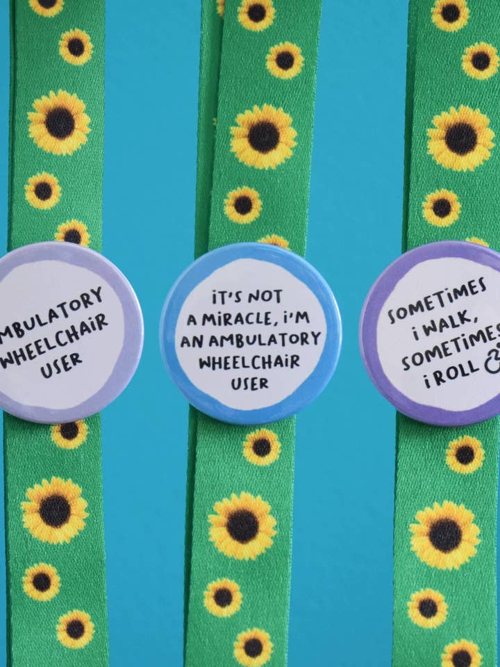 Wheelchair User Badge: Disability Awareness Pin for wholesale by Fynedesignshop