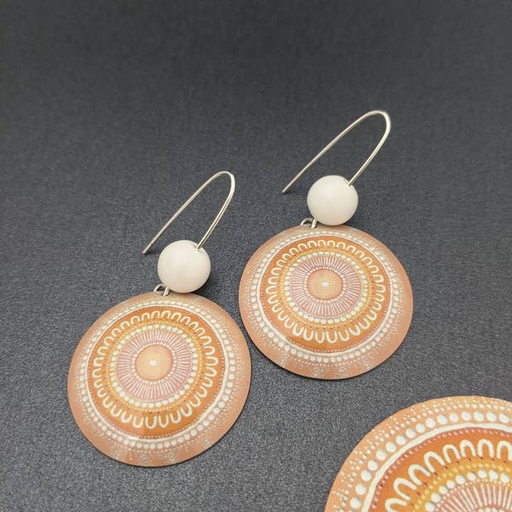 erin.k creative studio - Wholesale Dangle Earrings - Sunset Meeting - Large Domed Earrings