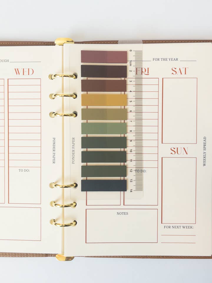 Sticky Note Index Tabs and A5 Bookmark for wholesale by Ponder Paper Co