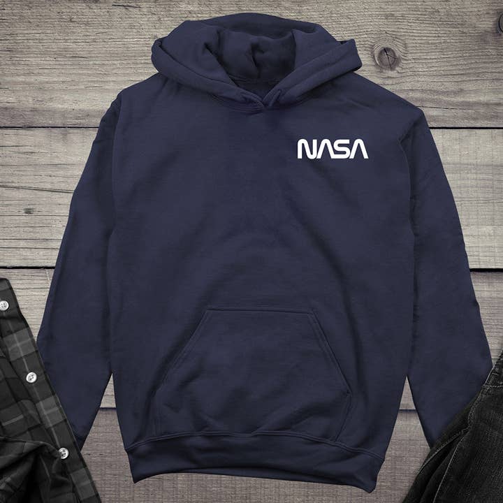 Sweat à capuche blanc avec logo Worm de la NASA pour la vente par Artopia