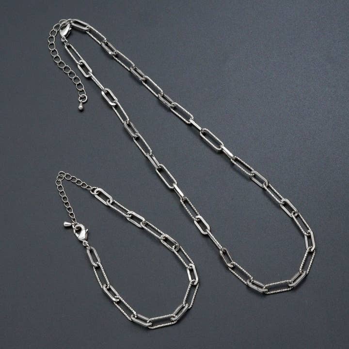 BestBeads&Beyond - Wholesale Link & chain necklace - Gold Silver mixed paperclip Chain Necklace , Sku#EF6365