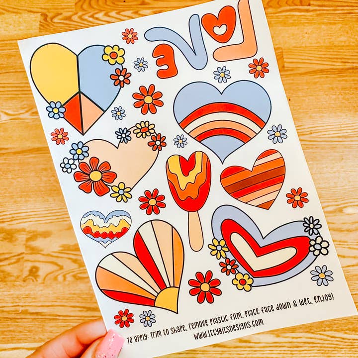 Itty Bits Designs - Wholesale Temporary Tattoo - Groovy Love Temporary Tattoos