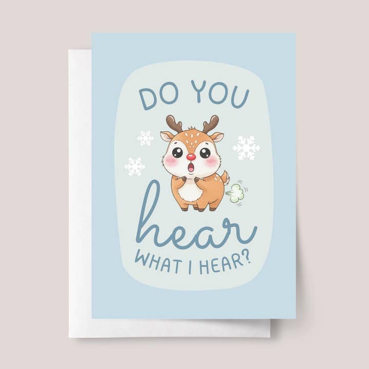 Funny Christmas Card with Reindeer Farts for wholesale by Design Sprinkles