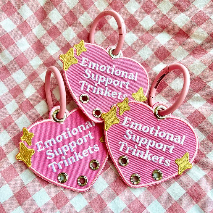 Maobabie - Wholesale Keychain - Unisex - Emotional Support Trinkets Heart Embroidered Keychain