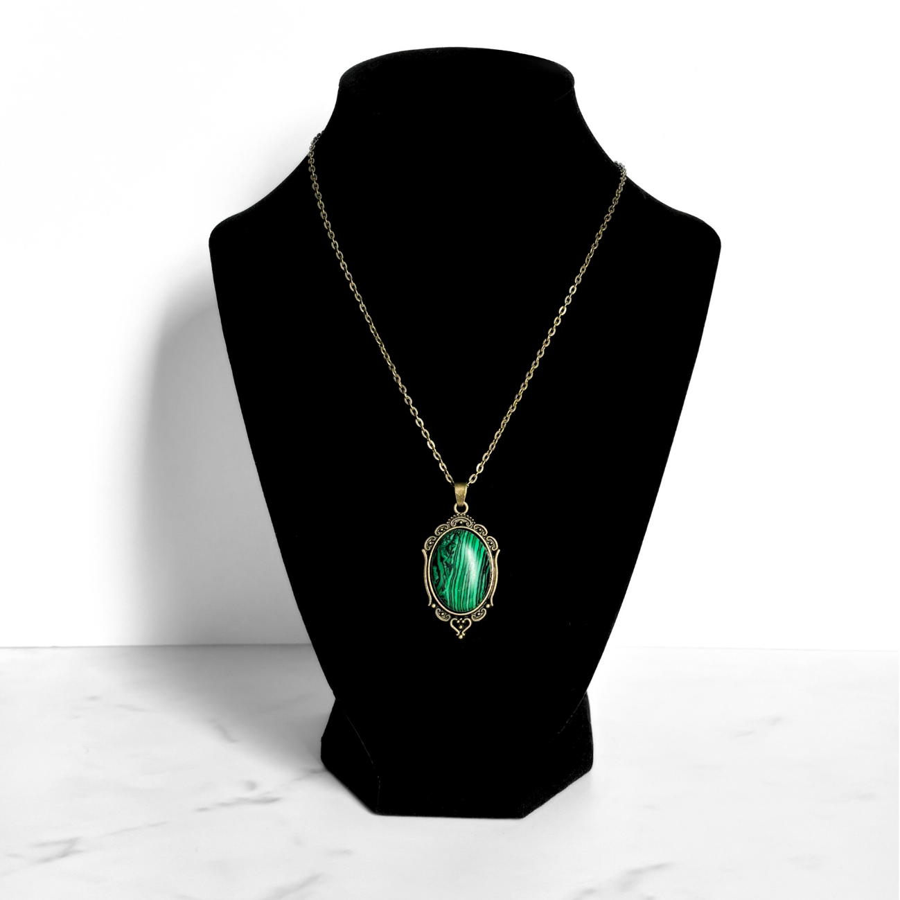 The Poison Path - Wholesale Pendant/Charm Necklace - Malachite Pendant Necklace | Antique Gold or Silver2