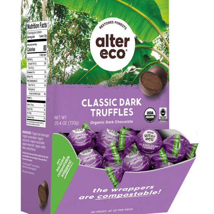 Alter Eco - Wholesale Chocolate Box - Classic Dark Truffles Chocolate - 60 Piece0