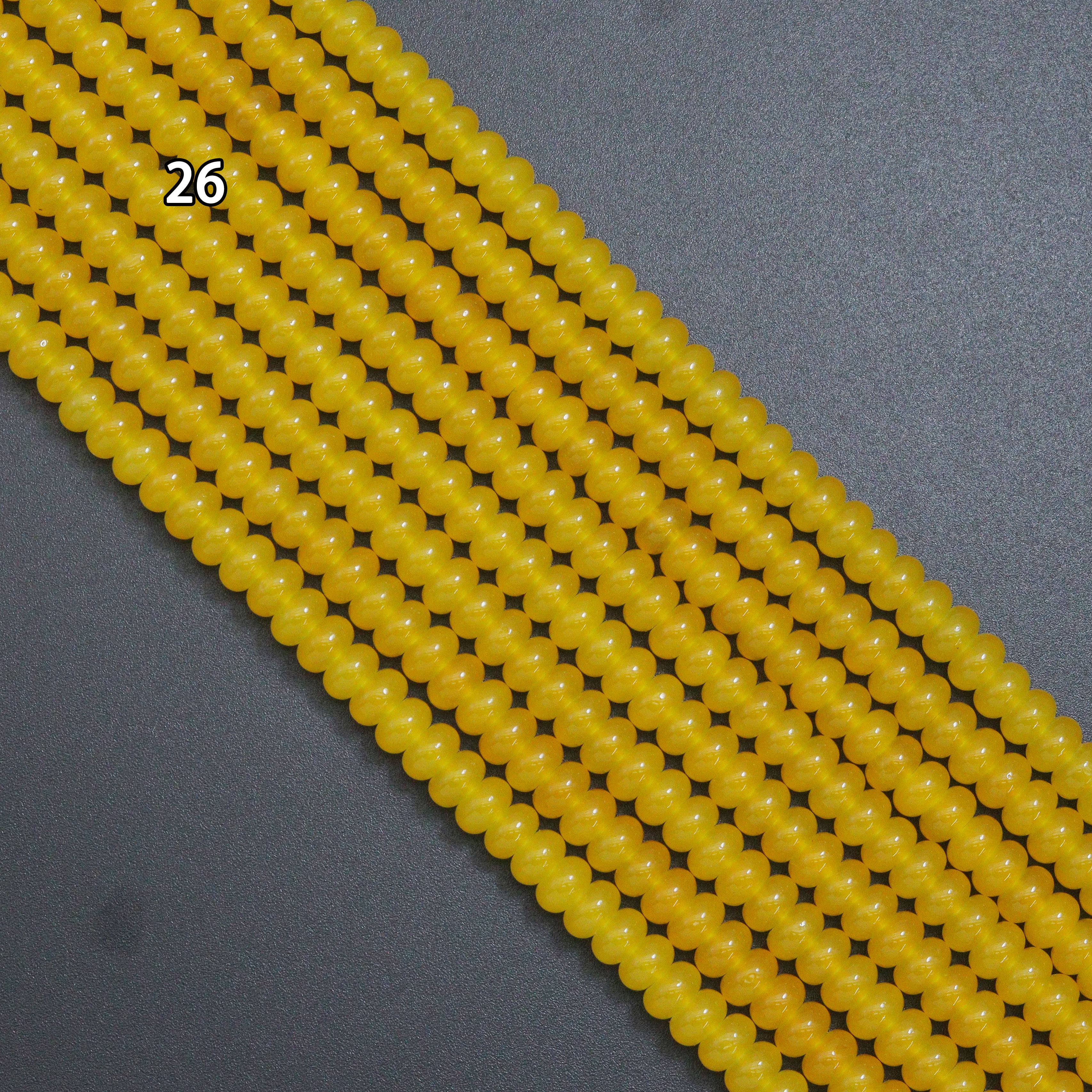 BestBeads&Beyond - Wholesale Beads - 5x8mm Smooth Rondelle Jade Beads, Sku#U20538