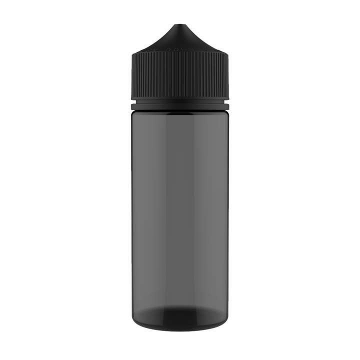Copackr - Wholesale Travel Container - Chubby Gorilla - 120ML Unicorn Bottle - Transparent Black Bottle / Black Cap - V3