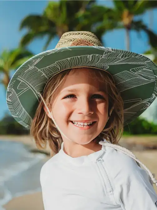 Banana Leaves Little Straw Lifeguard Hat (Banana Leaves) for wholesale on Faire2