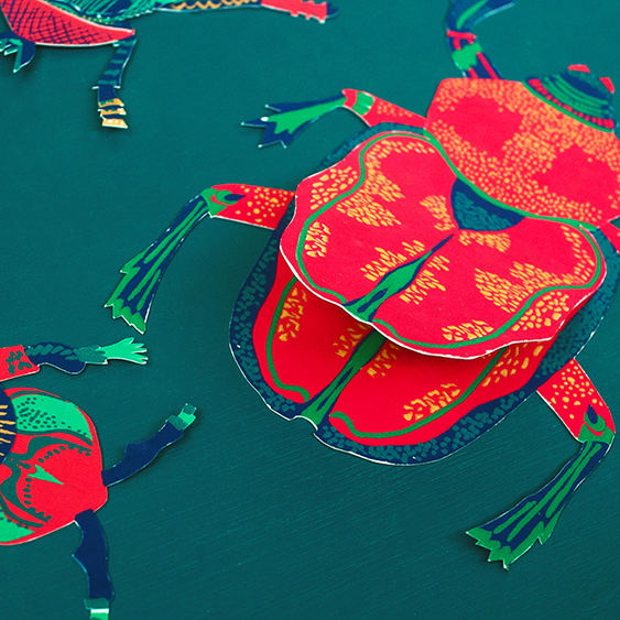 East End Press – Engroshandel Hverdagshilsen kort – Scarab Beetle lykønskningskort4