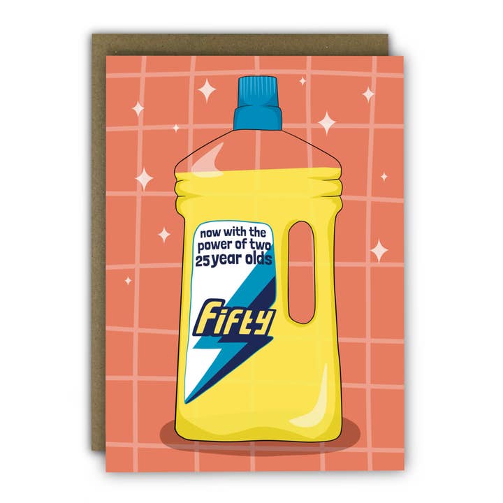 RUNNING WITH SCISSORS - Wholesale Birthday Card - Funny 50th Birthday Card - Flash The Power Of 2 25 Year Olds