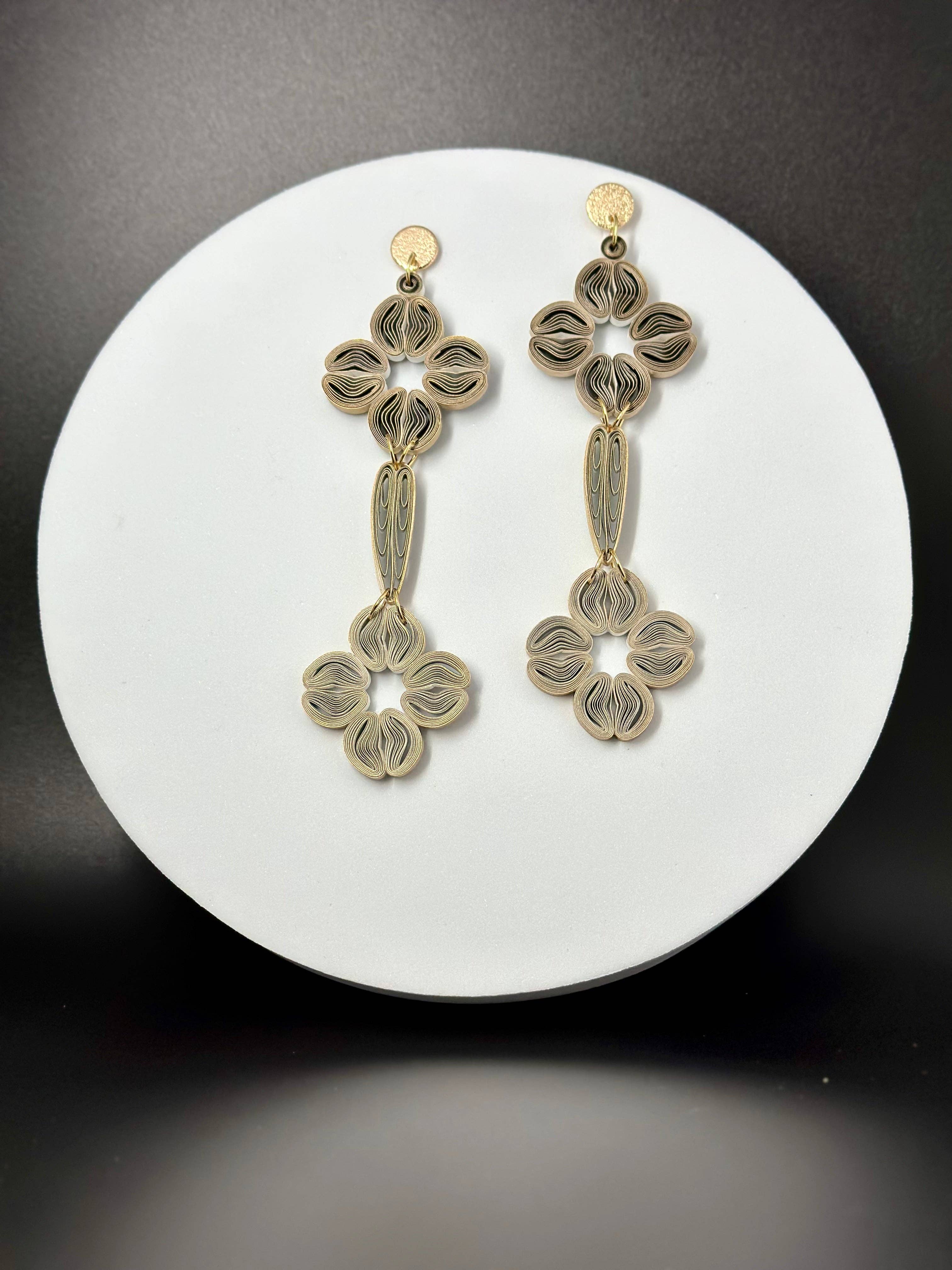 Paper Shaper by Julie - Wholesale Dangle Earrings - Flowerful Cascade Dangle Paper Earrings9