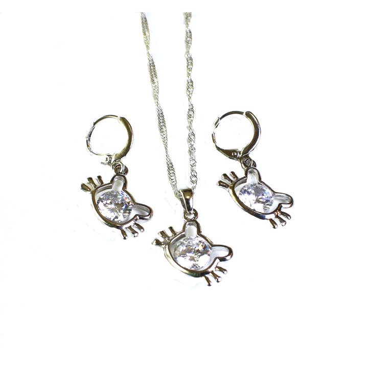 Kitty Whiskers Earrings and Necklace Set for wholesale by Laurent Scott Collection
