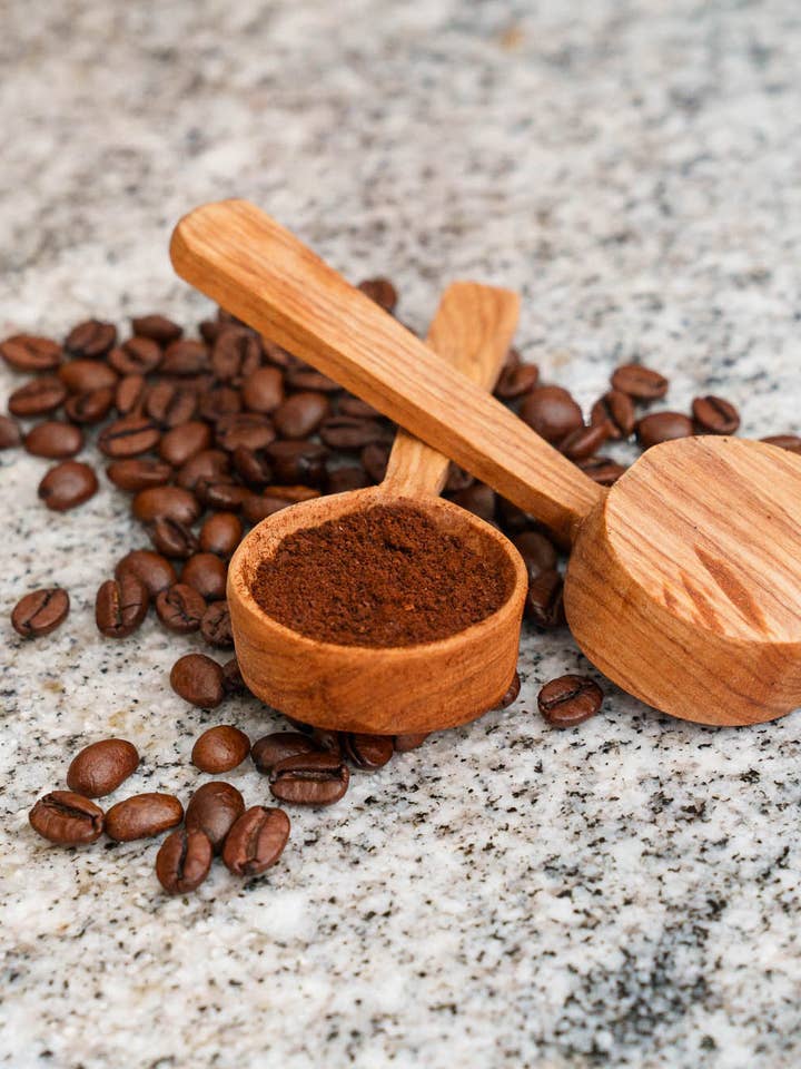 Olive Wood Flat Based Coffee Spoon for wholesale by AARVEN