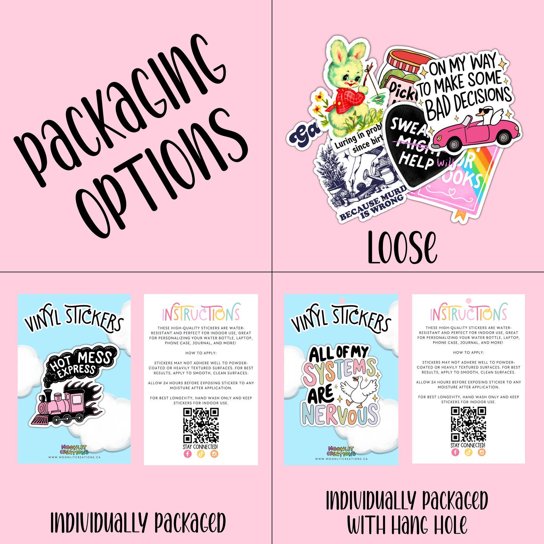 Moonlit Creations - Wholesale Sticker - I Like Pretty Things and The Word Fuck Vinyl Sticker1