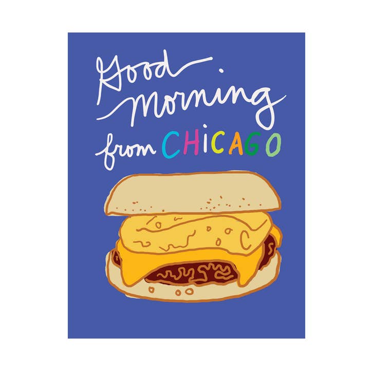 Carte postale Breakfast Sandwich City/State pour la vente par La Familia Green