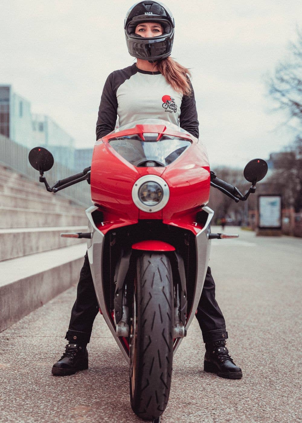 WILDUST - Wholesale Screen Printed T-Shirt - Women's - BASEBALL TEE - REBEL6